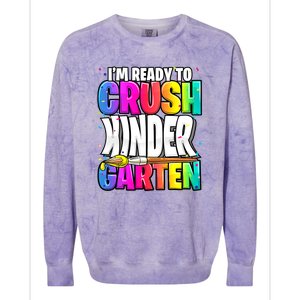 Funny I'm Ready To Crush Kindergarten Back To School Colorblast Crewneck Sweatshirt