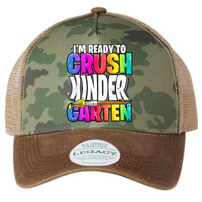 Funny I'm Ready To Crush Kindergarten Back To School Legacy Tie Dye Trucker Hat