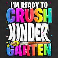 Funny I'm Ready To Crush Kindergarten Back To School 7 Panel Mesh Trucker Snapback Hat