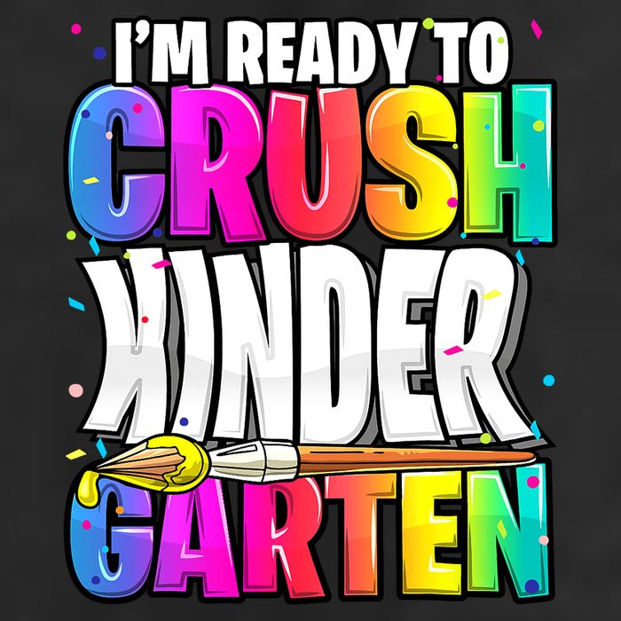 Funny I'm Ready To Crush Kindergarten Back To School 7 Panel Mesh Trucker Snapback Hat