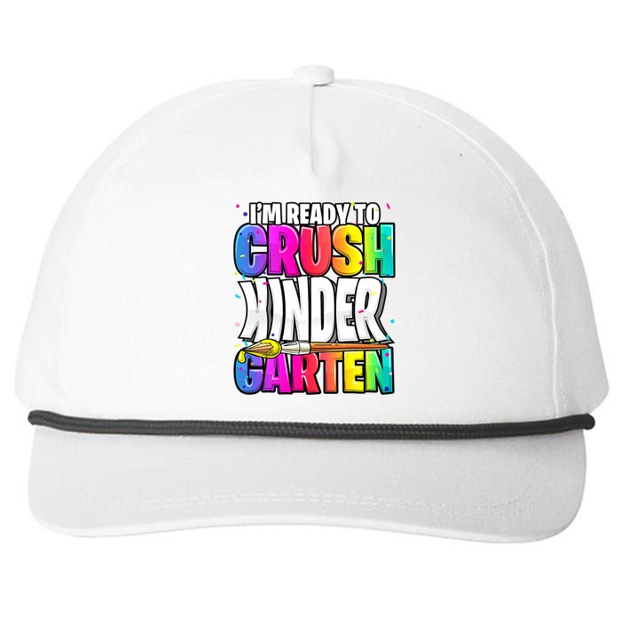 Funny I'm Ready To Crush Kindergarten Back To School Snapback Five-Panel Rope Hat