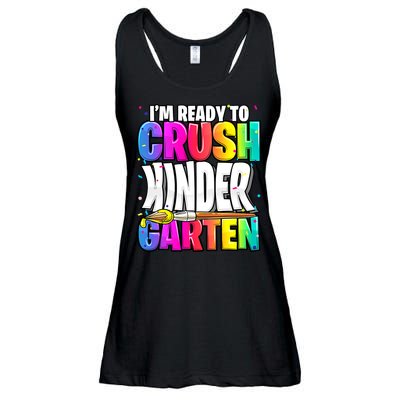 Funny I'm Ready To Crush Kindergarten Back To School Ladies Essential Flowy Tank