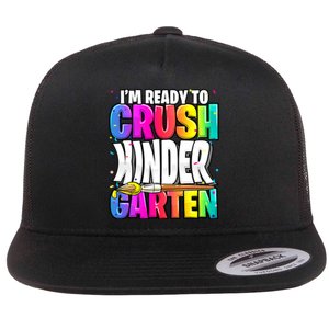 Funny I'm Ready To Crush Kindergarten Back To School Flat Bill Trucker Hat