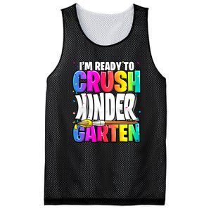 Funny I'm Ready To Crush Kindergarten Back To School Mesh Reversible Basketball Jersey Tank