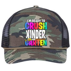 Funny I'm Ready To Crush Kindergarten Back To School Retro Rope Trucker Hat Cap