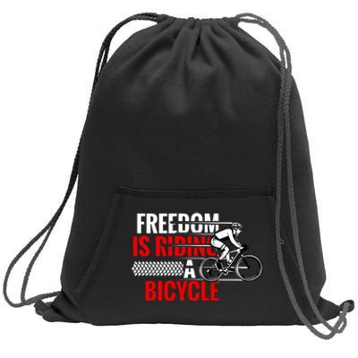 Freedom Is Riding A Bicycle Sweatshirt Cinch Pack Bag