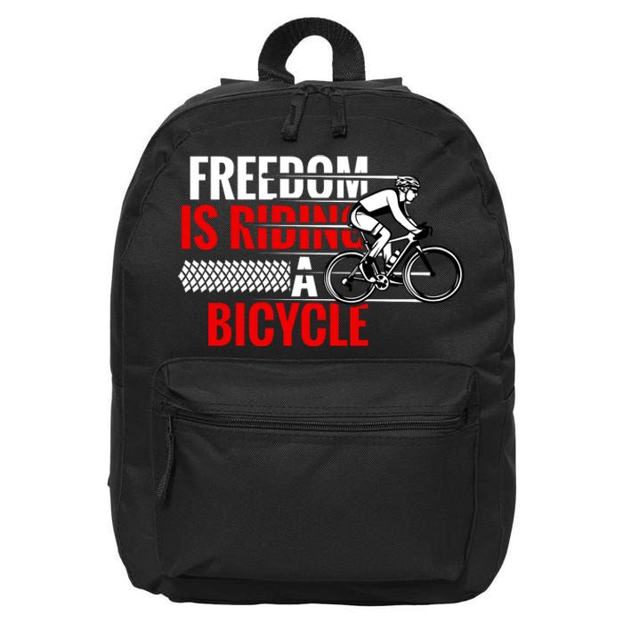 Freedom Is Riding A Bicycle 16 in Basic Backpack