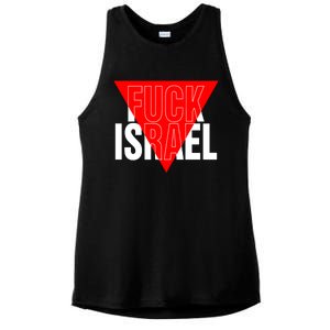 Fuck Israel Red Triangle Ladies PosiCharge Tri-Blend Wicking Tank