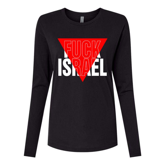 Fuck Israel Red Triangle Womens Cotton Relaxed Long Sleeve T-Shirt