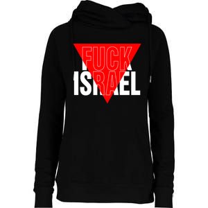 Fuck Israel Red Triangle Womens Funnel Neck Pullover Hood