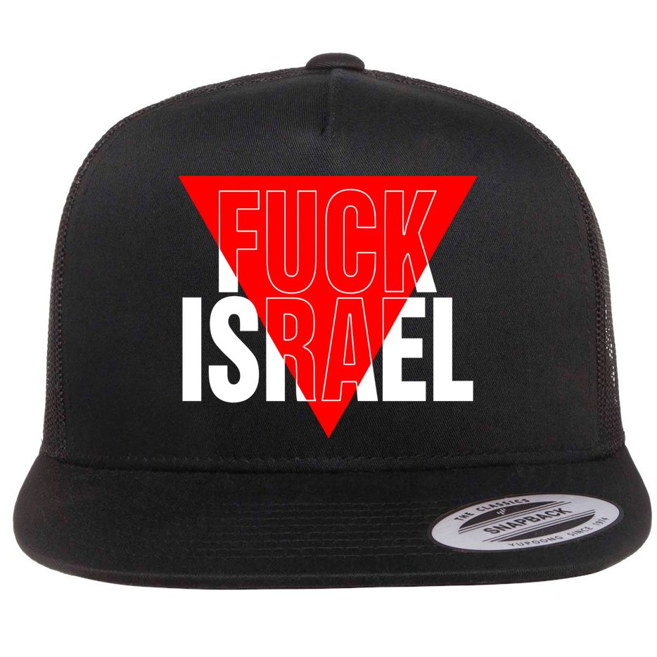 Fuck Israel Red Triangle Flat Bill Trucker Hat