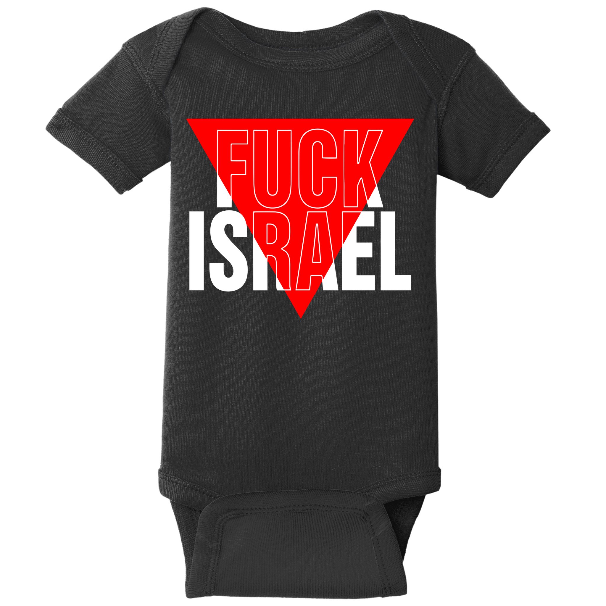 Fuck Israel Red Triangle Baby Bodysuit