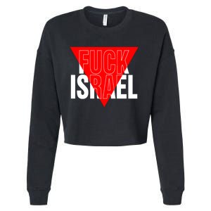 Fuck Israel Red Triangle Cropped Pullover Crew