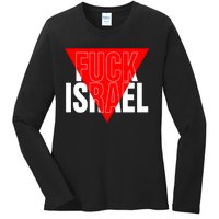 Fuck Israel Red Triangle Ladies Long Sleeve Shirt