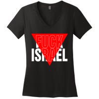 Fuck Israel Red Triangle Women's V-Neck T-Shirt