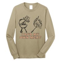 Funny I Rub My Own Meat Smoked Meat Barbecue Bbq Long Sleeve Shirt