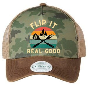 Flip It Real Good Funny BBQ Cookout Grill Masters Legacy Tie Dye Trucker Hat