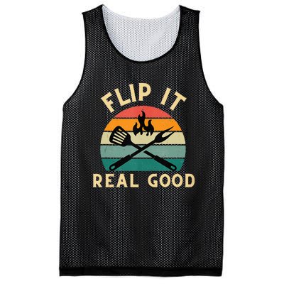 Flip It Real Good Funny BBQ Cookout Grill Masters Mesh Reversible Basketball Jersey Tank