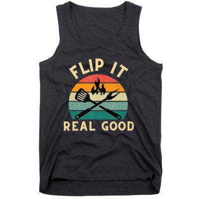 Flip It Real Good Funny BBQ Cookout Grill Masters Tank Top