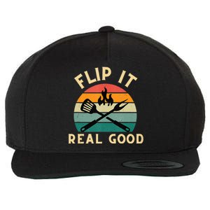 Flip It Real Good Funny BBQ Cookout Grill Masters Wool Snapback Cap