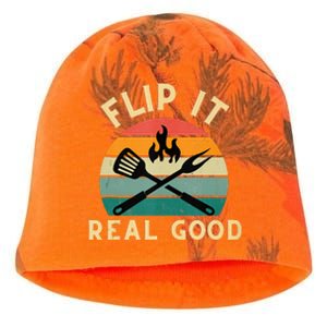 Flip It Real Good Funny BBQ Cookout Grill Masters Kati - Camo Knit Beanie