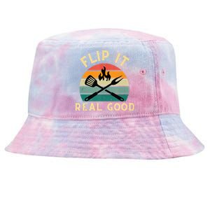 Flip It Real Good Funny BBQ Cookout Grill Masters Tie-Dyed Bucket Hat