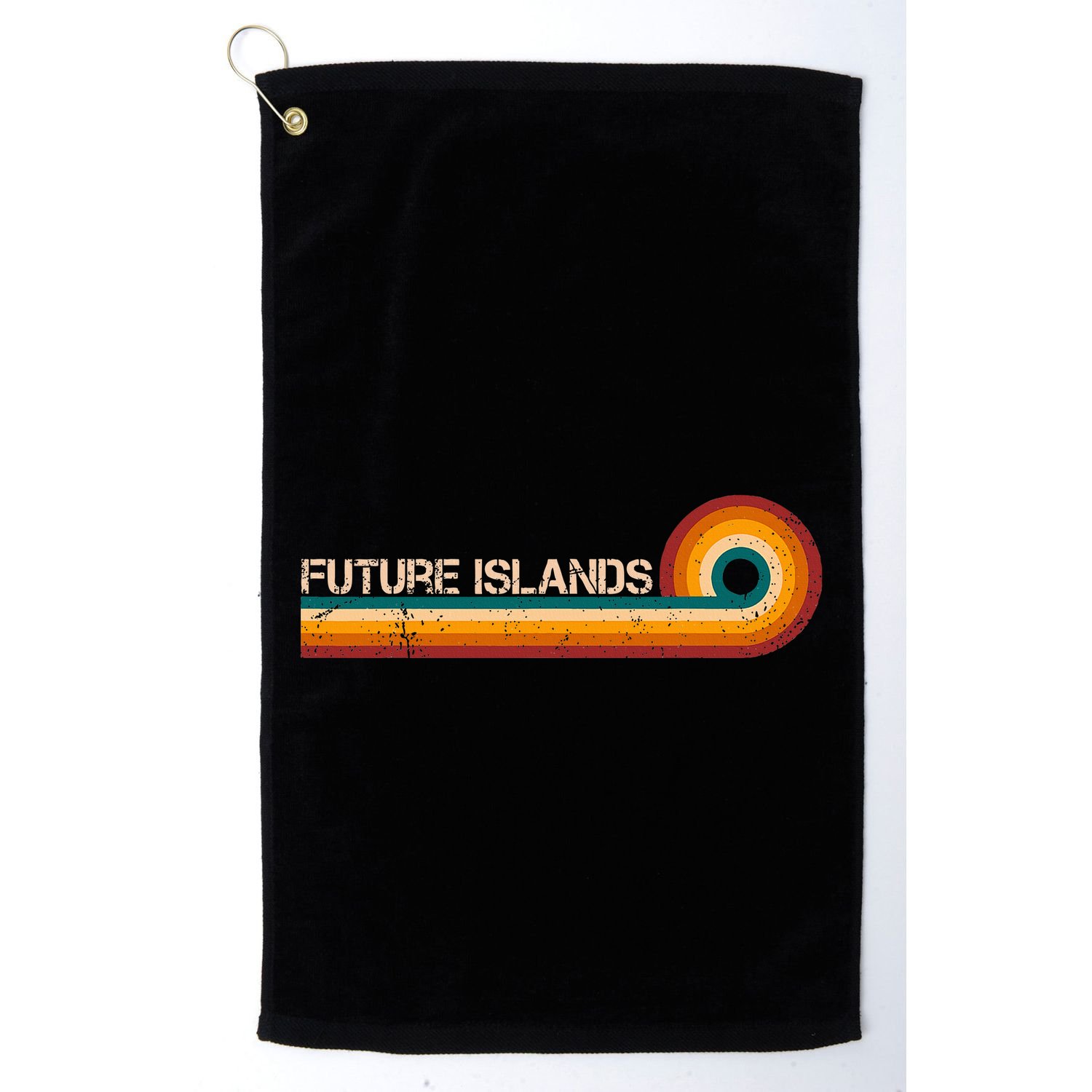 Future Islands Retro Stripes Musician Vintage Golf Towel