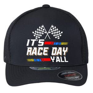 Funny Its Race Day Yall Checkered Flag Racing Track Flexfit Unipanel Trucker Cap