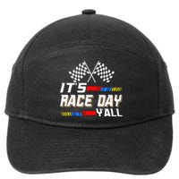 Funny Its Race Day Yall Checkered Flag Racing Track 7-Panel Snapback Hat