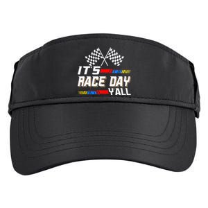 Funny Its Race Day Yall Checkered Flag Racing Track Adult Drive Performance Visor