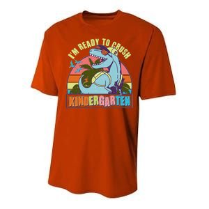 Funny I'm Ready To Crush Kindergarten Retro Dinosaur Performance Sprint T-Shirt