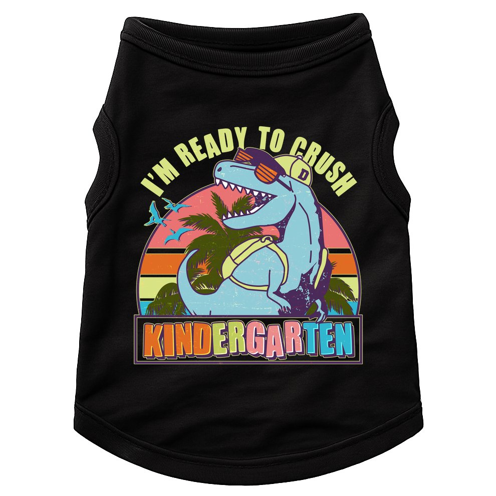 Funny I'm Ready To Crush Kindergarten Retro Dinosaur Doggie Tank