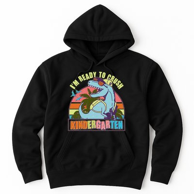 Funny I'm Ready To Crush Kindergarten Retro Dinosaur Hoodie