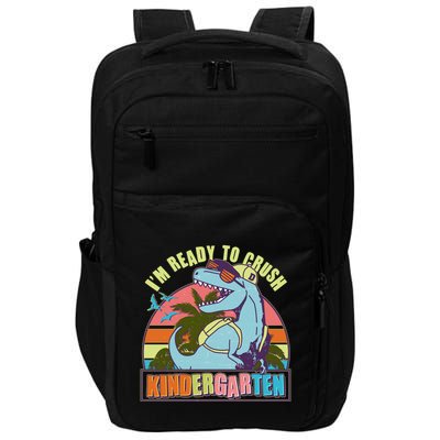 Funny I'm Ready To Crush Kindergarten Retro Dinosaur Impact Tech Backpack