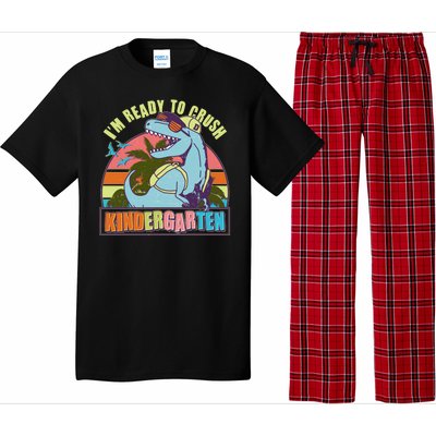 Funny I'm Ready To Crush Kindergarten Retro Dinosaur Pajama Set