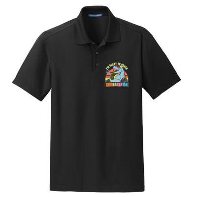Funny I'm Ready To Crush Kindergarten Retro Dinosaur Dry Zone Grid Polo