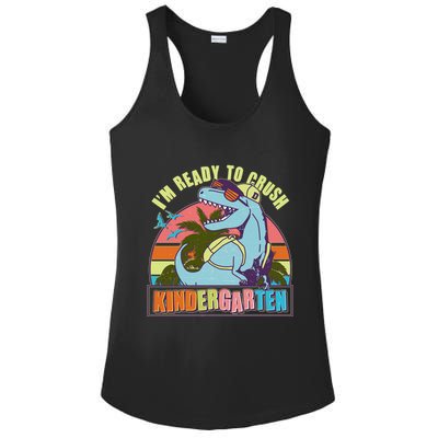 Funny I'm Ready To Crush Kindergarten Retro Dinosaur Ladies PosiCharge Competitor Racerback Tank