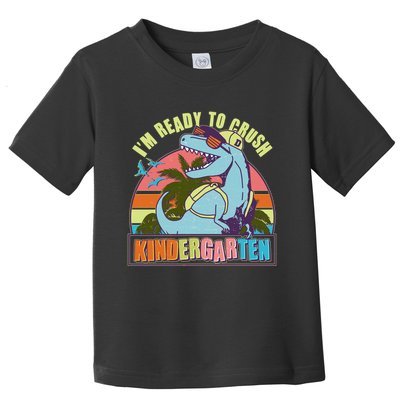Funny I'm Ready To Crush Kindergarten Retro Dinosaur Toddler T-Shirt