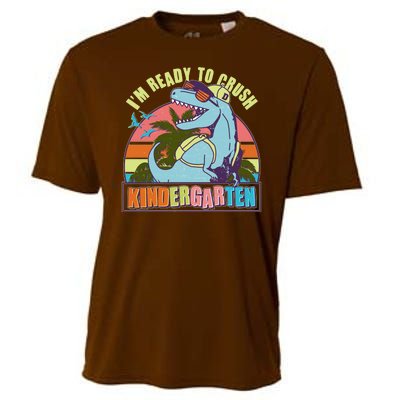 Funny I'm Ready To Crush Kindergarten Retro Dinosaur Cooling Performance Crew T-Shirt