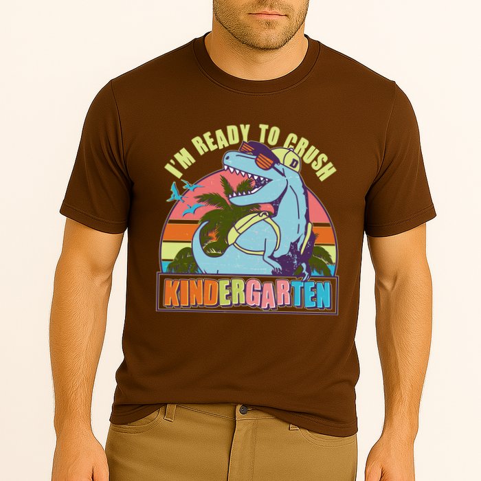 Funny I'm Ready To Crush Kindergarten Retro Dinosaur Cooling Performance Crew T-Shirt
