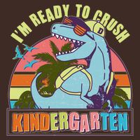 Funny I'm Ready To Crush Kindergarten Retro Dinosaur Poster