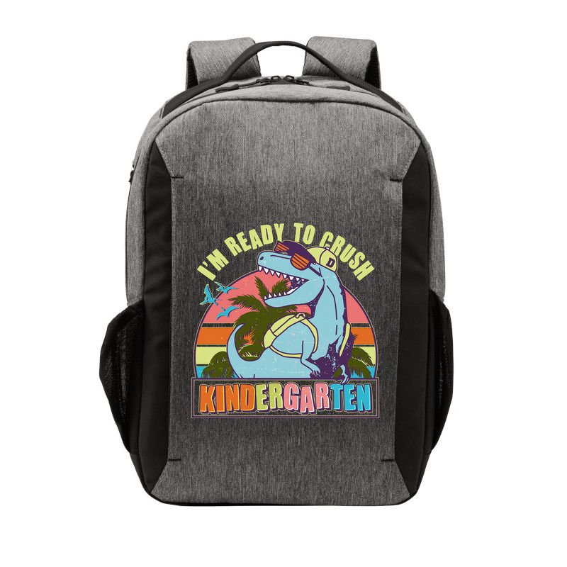 Funny I'm Ready To Crush Kindergarten Retro Dinosaur Vector Backpack