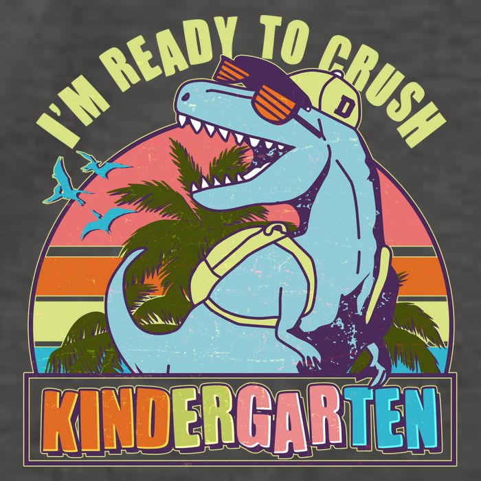 Funny I'm Ready To Crush Kindergarten Retro Dinosaur Vector Backpack