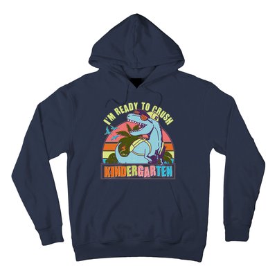 Funny I'm Ready To Crush Kindergarten Retro Dinosaur Hoodie