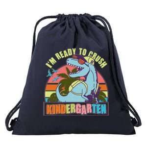 Funny I'm Ready To Crush Kindergarten Retro Dinosaur Drawstring Bag