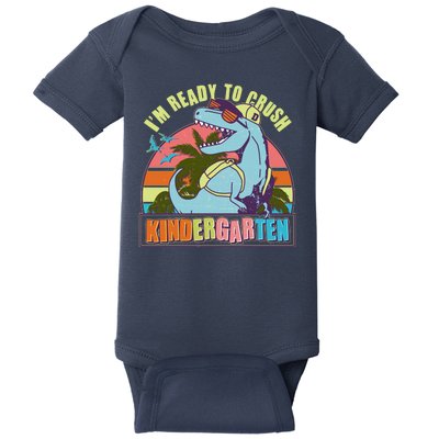 Funny I'm Ready To Crush Kindergarten Retro Dinosaur Baby Bodysuit