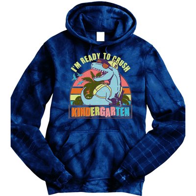 Funny I'm Ready To Crush Kindergarten Retro Dinosaur Tie Dye Hoodie