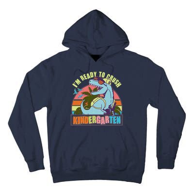 Funny I'm Ready To Crush Kindergarten Retro Dinosaur Tall Hoodie