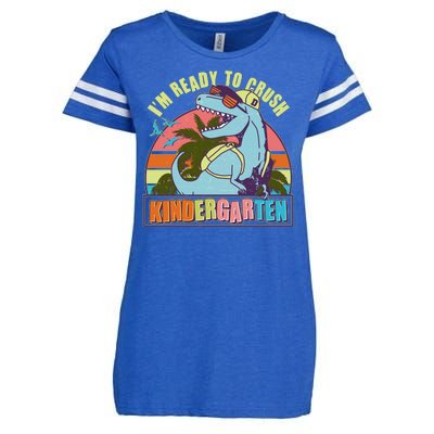 Funny I'm Ready To Crush Kindergarten Retro Dinosaur Enza Ladies Jersey Football T-Shirt