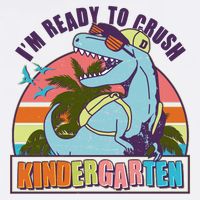 Funny I'm Ready To Crush Kindergarten Retro Dinosaur Garment-Dyed Sweatshirt